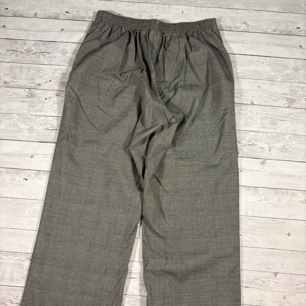 Alfred Dunner Petite Plaid Pants Elastic Waist Wide Leg Casual Comfort Size 12P - Picture 2 of 10